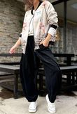 Laundry B Suko Suedette Bomber Jacket Freida Butterfly